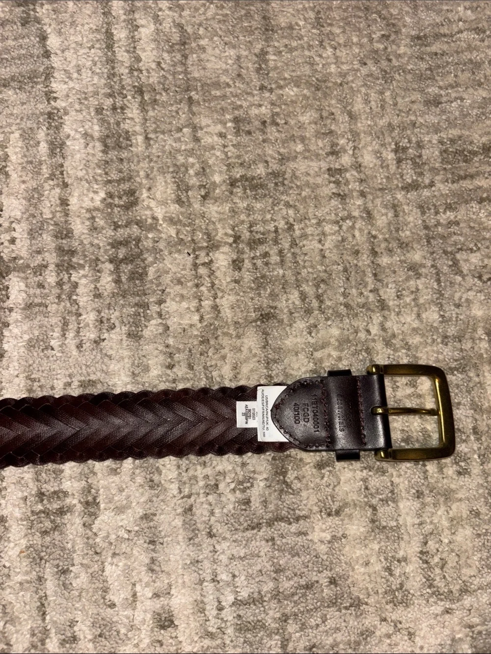 Amazon Essentials Braided Leather Belt in Dark Brown/chestnut with Buckle